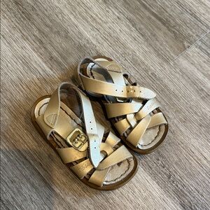 Salt Water Sandals by Hoy Little Kids Metallic Gold Strappy Sandals